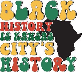 Naklejka premium Retro Black History Svg Design