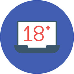 Gambling Age icon vector image. Can be used for Casino.