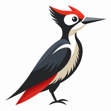 recommend clip art: Beautiful bird woodpecker vector illustration