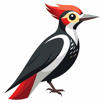 recommend clip art: Beautiful bird woodpecker vector illustration