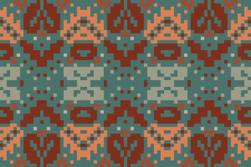 Fototapeta premium Pakistan Ndebele Traditional Attirefolk Embroidery, Aztec Geometric Ornament Print. Design for Carpet, Wallpaper, Clothing, Wrapping, Fabric