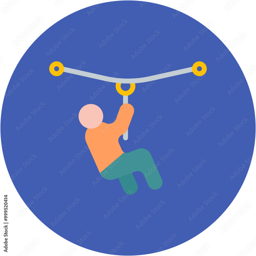 Poster zip lining icon vector image. can be used for adventure.