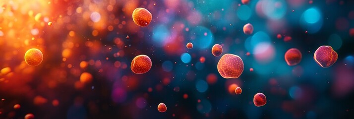 Vivid spores dispersing in the air, dynamic movement captured, sharp details contrasted with a softly blurred backdrop