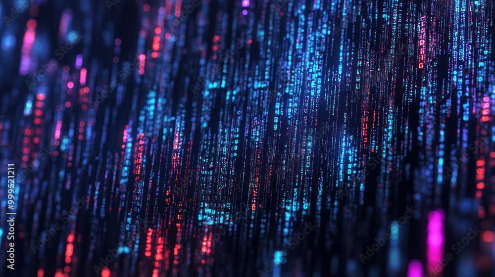 Poster abstract digital code matrix