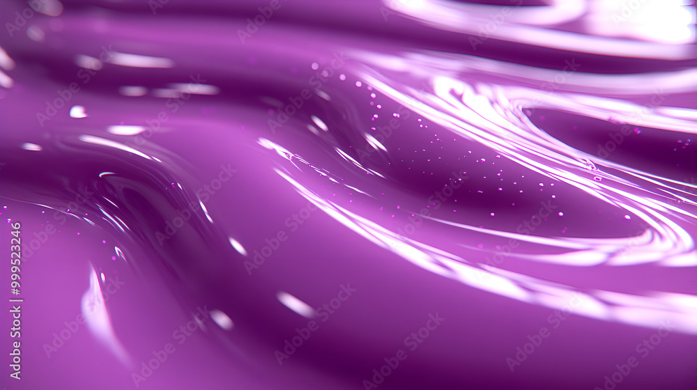 Aufkleber swirling purple liquid with light reflections creates a mesmerizing visual texture in an abstract se