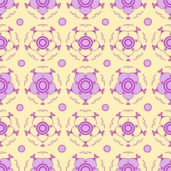  seamless pattern with flowers on yellow background