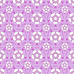 seamless pattern with white flowers on purple background
