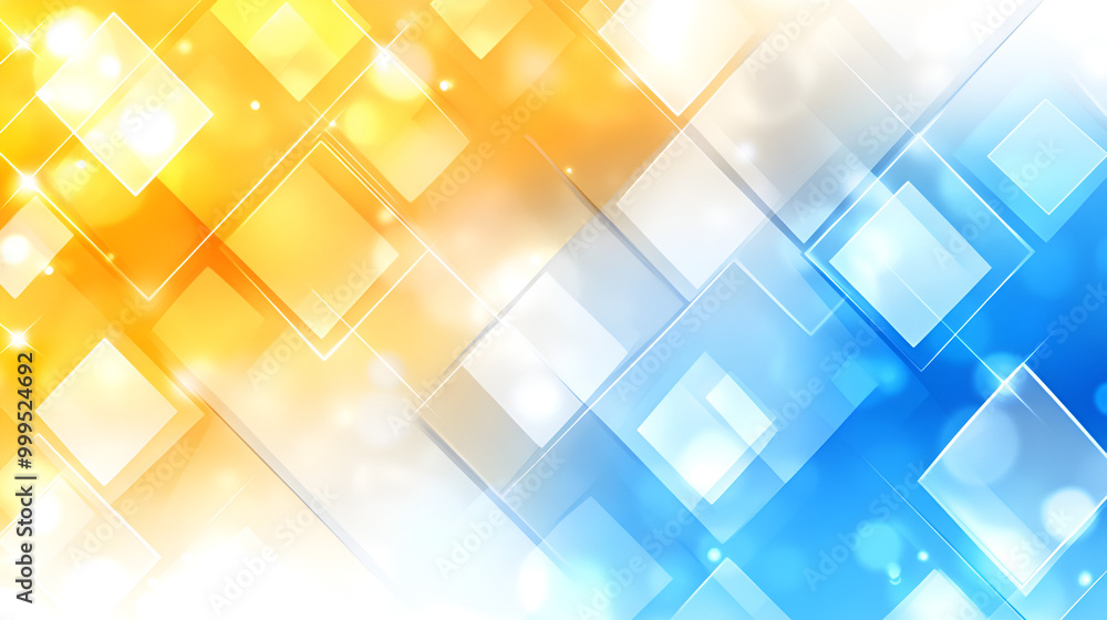 Poster bright geometric pattern with vibrant orange and blue tones creating a modern abstract design suitab