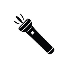 Flashlight on a White background. Shine lighting torch
