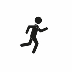 a man is running, a pictogram of a human figure, a flat  illustration isolated on a white background