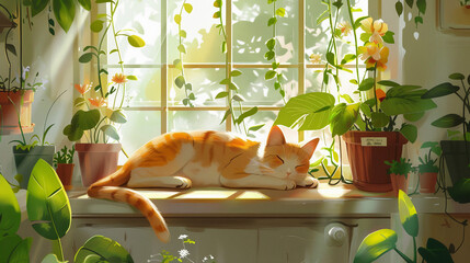 Sleeping cat