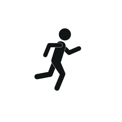 a man is running, a pictogram of a human figure, a flat vector illustration isolated on a white background