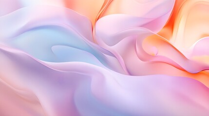 Obraz premium Smooth, flowing shapes in pastel tones representing tranquility 