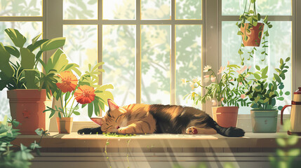 Sleeping cat