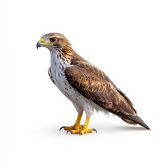 Obraz premium Crested Buzzard on White Background