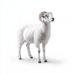 Obraz premium White Sheep on Clean Background in Artistic Style