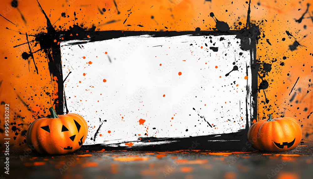 Canvas Prints halloween splatter background card with copy space