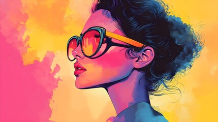 Pop culture fusion fashion accessories flat design, side view, superhero theme, water color, Split-complementary color 