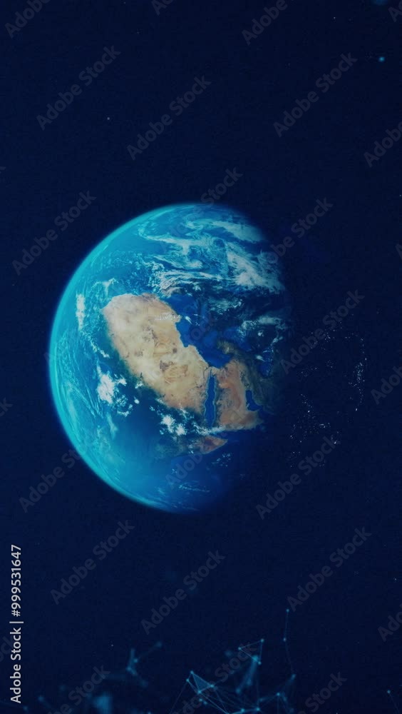 Aufkleber digital data globe, abstract 3d scientific and technological background. animation. earth planet sur