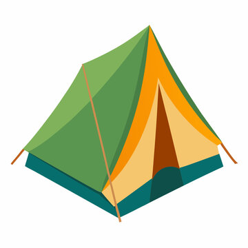 green camping tent isometric view clip art preview