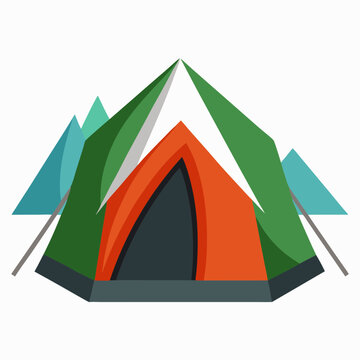 recommend clip art: Camping tent in outdoor travel shelter for hiking vector illustration