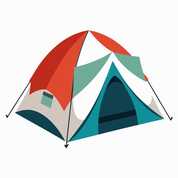 colorful camping tent isolated on white clip art preview