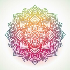 Mandala art design also called rangoli, decorative elements on white background