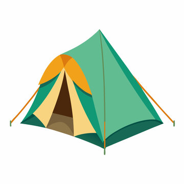 green camping tent isolated white clip art preview