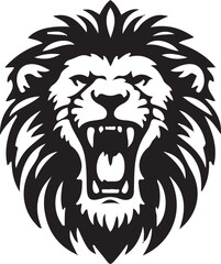 lion head icon silhouette vector  illustration 