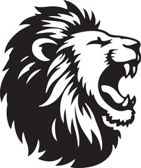Lion head icon silhouette vector  illustration 
