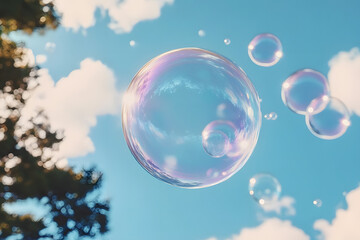 Bubble floating in the air sky outdoors nature.
