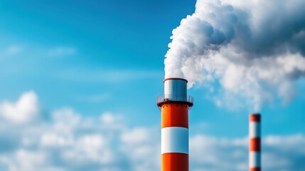 Emissions from Industrial Chimney under Blue Sky