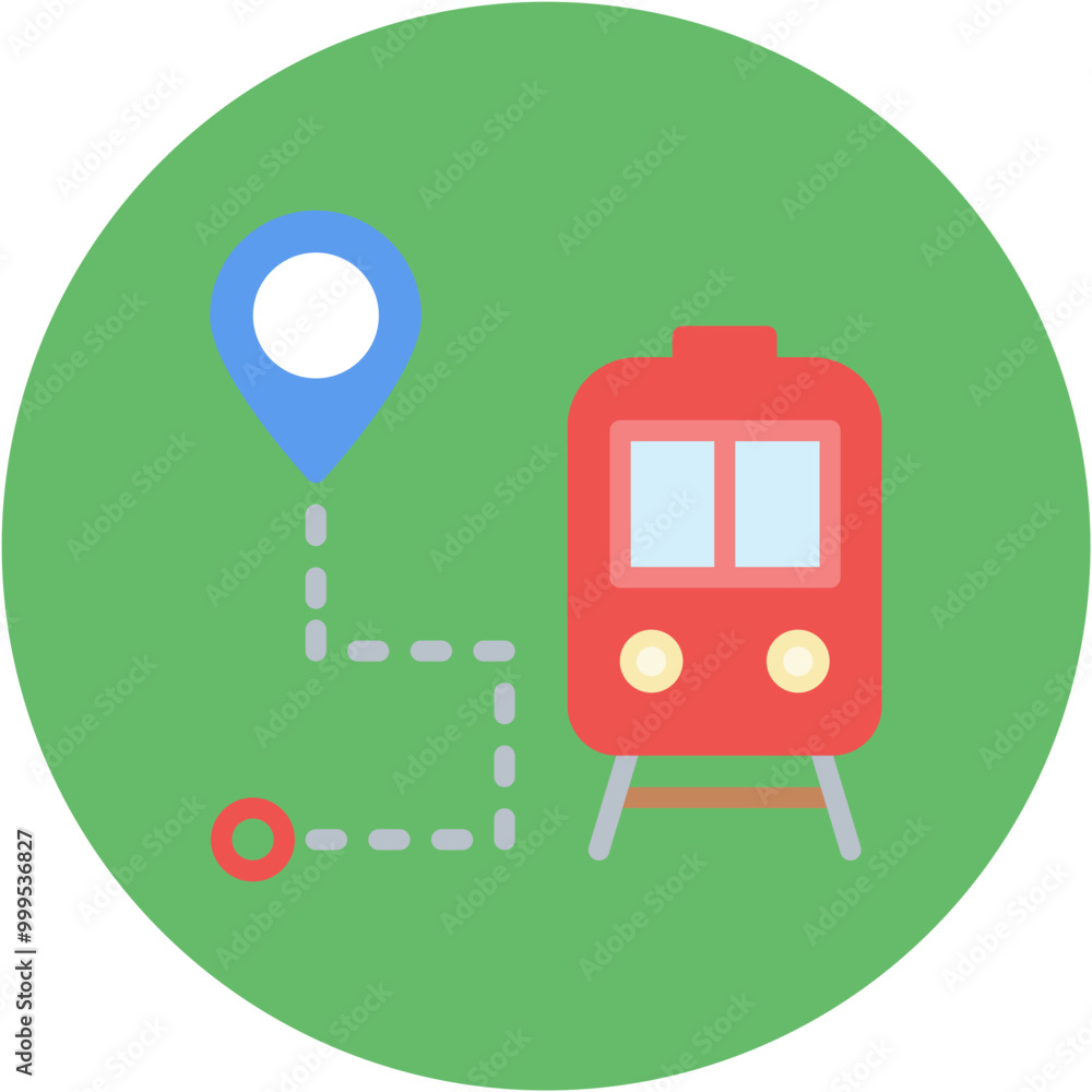 Sticker Route Line Icon