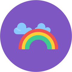 Rainbow icon vector image. Can be used for Carnival.