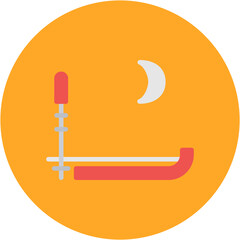 Night Skiing icon vector image. Can be used for Ski Resort.