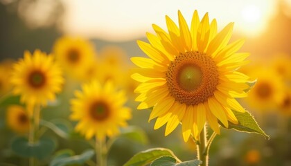  Bright and Beautiful  Sunflower Field Blossom