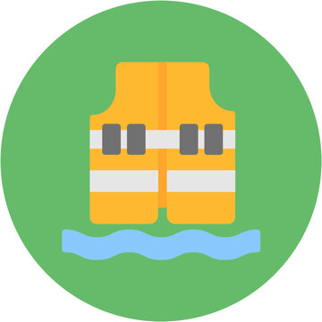 yellow life vest floating on water clip art preview