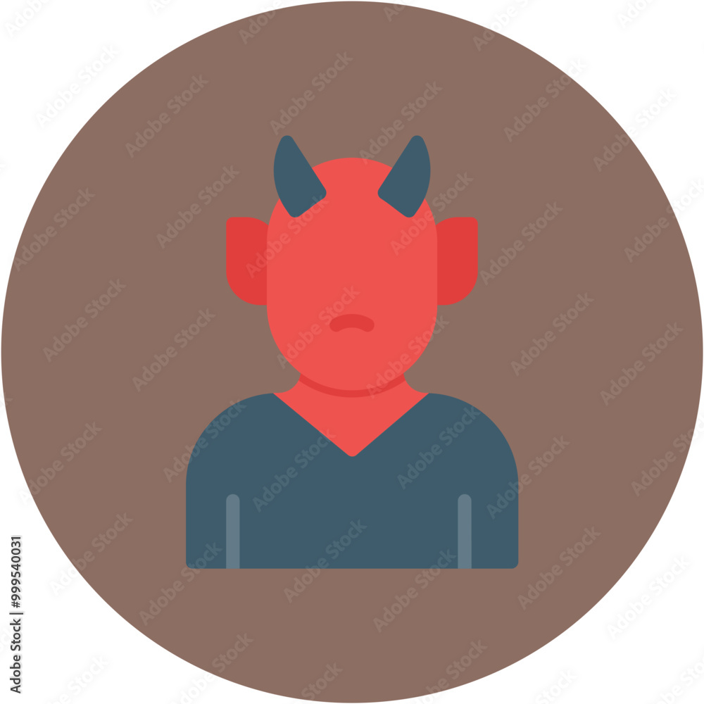 Sticker Demon icon vector image. Can be used for Fairytale.