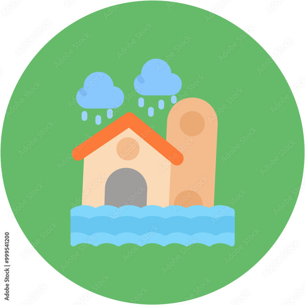 Wall mural Flood icon vector image. Can be used for Global Warming.