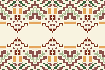 Repeating Pattern Indian Traditional Patternfolk Embroidery, Aztec Geometric Ornament Print. Design for Carpet, Wallpaper, Clothing, Wrapping, Fabric