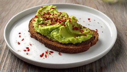 Smashed Avocado on Rye Bread