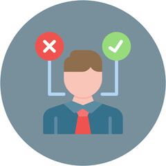 Decision Making icon vector image. Can be used for Compliance And Regulation.