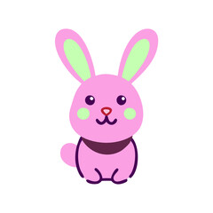 Fototapeta premium Cute rabbit icon, colorful design, playful animal symbol, cheerful style, copy space 