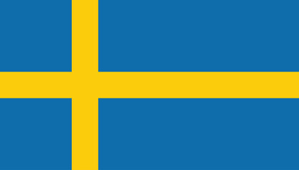 National flag of Sweden. Vector illustration.