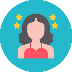 Female Celebrity icon vector image. Can be used for Video Blog.