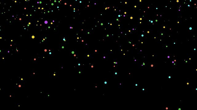 colorful confetti rain, birthday and celebration overlay motion design element