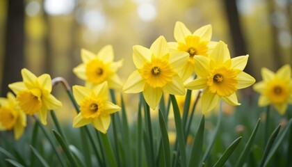 Obraz premium Blooming Sunshine in the Woods