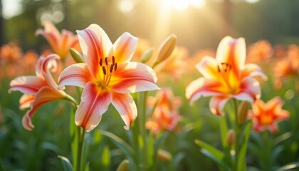 Naklejka premium Blooming beauty in the suns embrace
