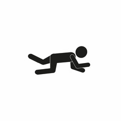 stick man crawling, pictogram of a human figure, crawling man