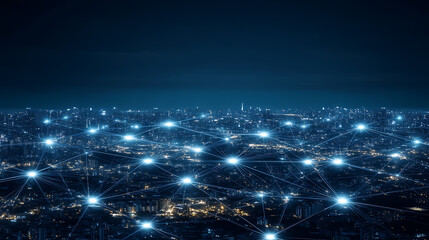 Global trade network concept with connected lights
